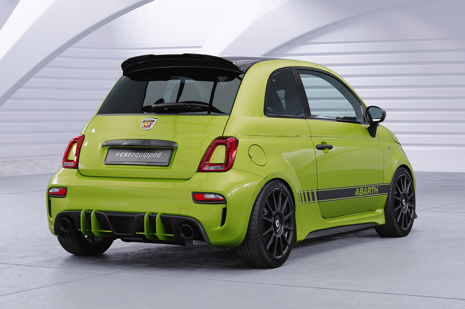 Becquet Arrière Sportif ABS Pour Abarth 595 - Aileron De Toit Noir Tuning Qui Transforme Votre Voiture