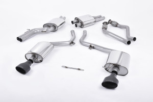 Cat-back uitlaatsysteem | Audi S5 3.0 TFSI B8 Coupé© & Cabriolet (S tronic) (2009-2011) | Milltek Sport 150 x 95 mm zwart ovaal