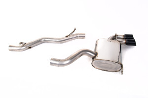 Cat-back uitlaatsysteem | Audi S3 2.0 T quattro 3-deurs 8P (2006-2012) | Milltek Sport Dubbele keramische zwarte GT80