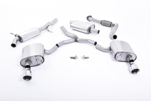 Cat-back uitlaatsysteem | Audi A4 2.0 TFSI B9 Quattro Saloon & Avant (niet-OPF/GPF-modellen en zonder steunstangen) (2016-2024) | Milltek Sport Dual GT100