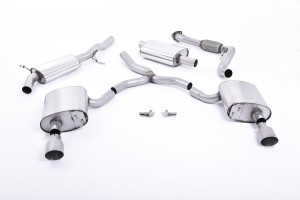 Cat-back uitlaatsysteem | Audi A4 2.0 TFSI B9 Quattro Saloon & Avant (niet-OPF/GPF-modellen en zonder steunstangen) (2016-2024) | Milltek Sport Dual 100mm GT100
