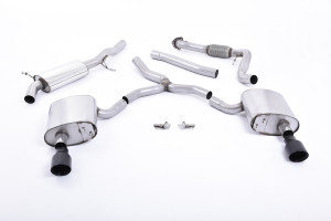 Cat-back uitlaatsysteem | Audi A4 2.0 TFSI B9 Quattro Saloon & Avant (niet-OPF/GPF-modellen en zonder steunstangen) (2016-2024) | Milltek Sport Dual GT100