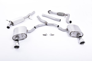 Cat-back uitlaatsysteem | Audi A4 2.0 TFSI B9 Quattro Saloon & Avant (niet-OPF/GPF-modellen en zonder steunstangen) (2016-2024) | Milltek Sport Dual GT100