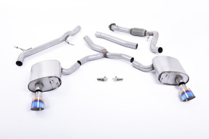 Cat-back uitlaatsysteem | Audi A4 2.0 TFSI B9 Quattro Saloon & Avant (niet-OPF/GPF-modellen en zonder steunstangen) (2016-2024) | Milltek Sport GT-100