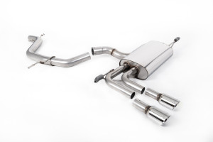 Cat-back uitlaatsysteem | Audi A3 2.0T FSI 2WD 5-deurs Sportback (2003-2012) | Milltek Sport Twin 80mm GT80