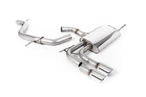 Cat-back uitlaatsysteem | Audi A3 2.0T FSI 2WD 5-deurs Sportback (2003-2012) | Milltek Sport Twin 80mm GT80
