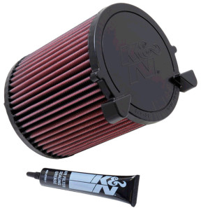 K&N Filtre à air de remplacement sur mesure pour Audi A3 1.6 6/2003-2012 (excl. FSi) A3 2.0 excl. Turbo / div VAG (E-2014)
