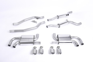 Cat-back uitlaatsysteem | Porsche Cayenne 958 Turbo 4.8 V8 (vé³é³r facelift) (2010-2014) | Milltek Sport Quad 100 mm GT100