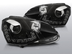 Carnamics Headlights | Volkswagen Golf 03-08 3-d / Golf 03-08 5-d / Golf Variant 07-09 5-d | DRL-Design black