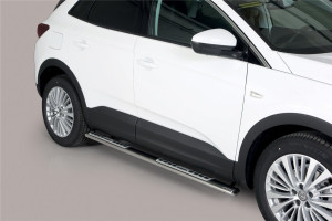 Misutonida Barres latérales | Opel Grandland X 17-21 5-p | Protections latérales design acier inoxydable brillant