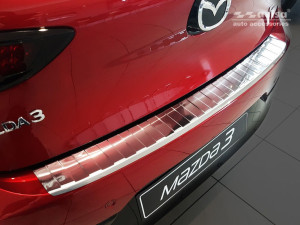 Avisa Protection du pare-chocs arrière | Mazda 3 19- 5-p | Côtes acier inoxydable soyeux
