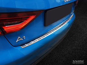 Avisa Protection du pare-chocs arrière | Audi A1 Sportback 18- 5-p | Côtes acier inoxydable soyeux