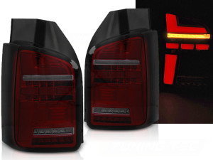 Carnamics Feu arrière | Volkswagen Transporter Kombi 19- 4-p | Barre LED rouge / fumé