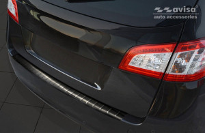 Avisa Protection du pare-chocs arrière | Peugeot 508 SW 10-14 5-p / 508 SW 14-18 5-p | Côtes noir soyeux