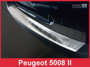 Avisa Protection du pare-chocs arrière | Peugeot 5008 17-21 5-p / 5008 21- 5-p |  acier inoxydable soyeux