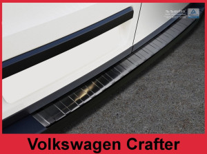 Avisa Protection du pare-chocs arrière | Volkswagen Crafter Kombi 17-22 4-p |  noir soyeux