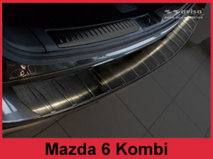 Avisa Protection du pare-chocs arrière | Mazda 6 SportBreak 12-15 5-p / 6 SportBreak 15-18 5-p / 6 SportBreak 18- 5-p |  noir soyeux