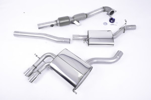 Turbo-back avec Hi-Flow Sports Cat | Audi A3 2.0T FSI quattro 5 portes SportBack (2004-2012) | Milltek Sport Twin 76.2mm Jet