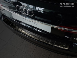 Avisa Protection du pare-chocs arrière | Audi A6 Avant 18- 5-p |  noir soyeux