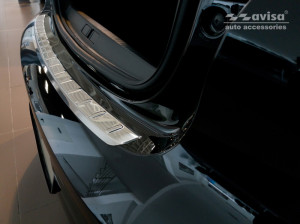 Avisa Protection du pare-chocs arrière | Peugeot 208 19- 5-p | Côtes acier inoxydable soyeux