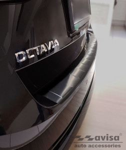 Avisa Protection du pare-chocs arrière | Skoda Octavia Combi 20- 5-p | Côtes noir soyeux