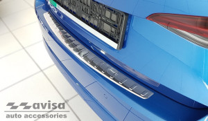 Avisa Protection du pare-chocs arrière | Skoda Octavia 20- 5-p | Côtes acier inoxydable soyeux