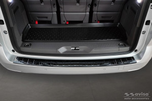 Avisa Protection du pare-chocs arrière | Volkswagen Multivan 21- 5-p | Côtes noir brillant