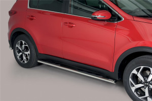 Misutonida Barres latérales | Kia Sportage 16-18 5-p / Sportage 18-22 5-p | Grand Pedana ovale acier inoxydable brillant