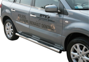 Misutonida Barres latérales | Renault Koleos 08-10 5-p | Grand Pedana ovale acier inoxydable brillant