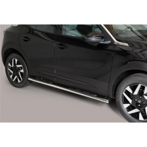 Misutonida Barres latérales | Opel Mokka 20- 5-p | Grand Pedana ovale acier inoxydable brillant